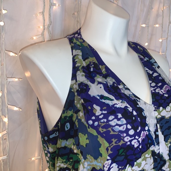 LANE BRYANT ⭐️ Watercolor Ruffle Front Maxi Dress - Picture 3 of 10